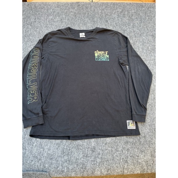 VTG‎  Quiksilver Shirt Mens XL Long Sleeve Spellout Wave And Weed Leaves Grail - Picture 3 of 8